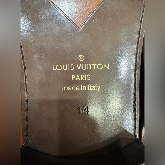 Louis Vuitton Cognac Brown Waxed Leather Montaigne Loafers sz 15 - Picture 15 of 16